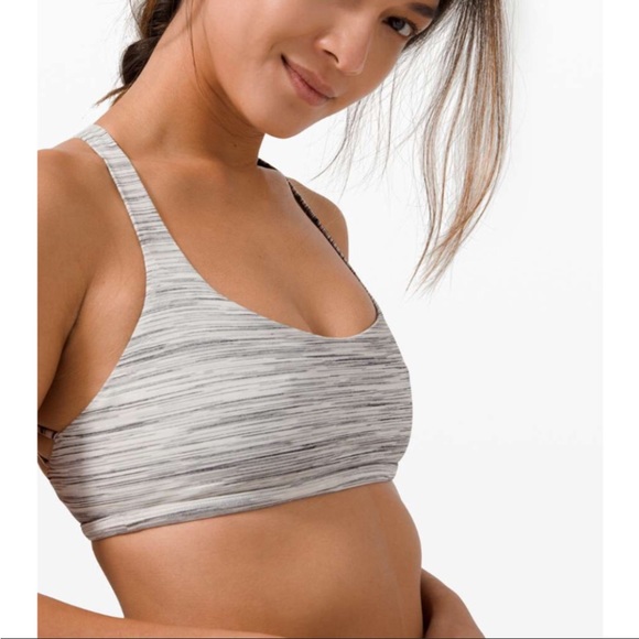 NWT Lululemon 6 Free to Be Wild Bra Grey White Stripes - Picture 2 of 10